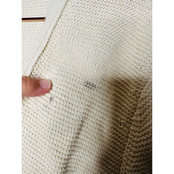 TOCCIN x RTR Off-White 100% Cotton Knit Front Button Beach Cardigan Size Large - Picture 10 of 15